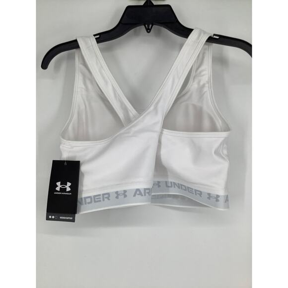 Under Armour Womens 2X White Crossback Mid Sports Bra Yoga Workout Active O2-11 - Picture 5 of 9